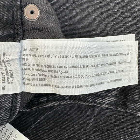 Abercrombie & Fitch Ultra High Rise Distressed Denim Mini Skirt Black Size 2 - Picture 9 of 10